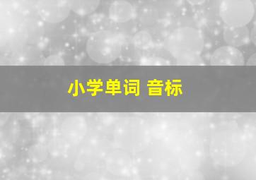 小学单词 音标